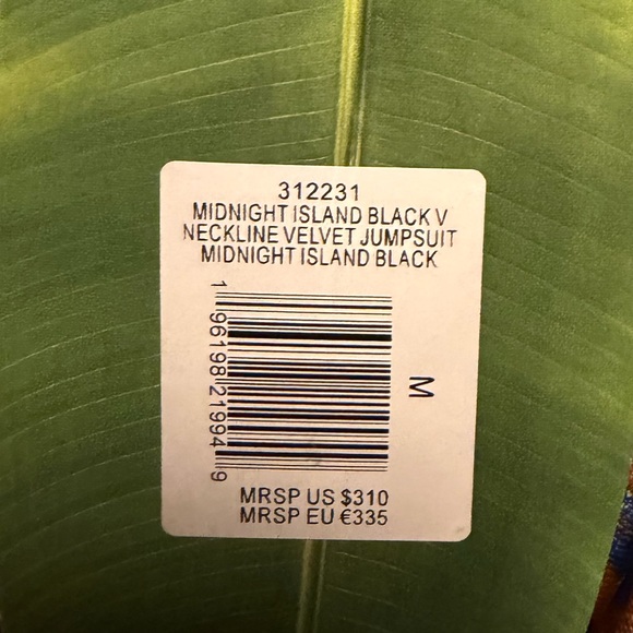 NEW FARM Rio Midnight Island Black Velvet Tropical Jumpsuit, M - Picture 10 of 14